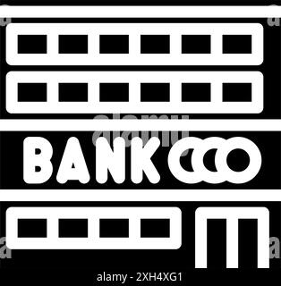 cityscape bank building glyph icon vector illustration Stock Vector ...