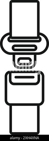 Line drawing of a fastened car seatbelt emphasizing the importance of safety precautions while driving Stock Vector