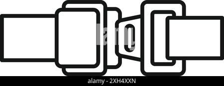 Illustration of a fastened car seat belt buckle emphasizing the importance of safety while driving Stock Vector