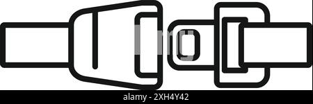 Simple icon of a seat belt being fastened, emphasizing the importance of car safety Stock Vector