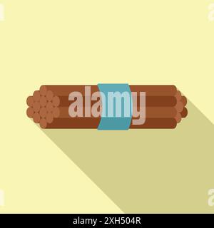 Copper electrical cable roll holding together with blue tape isolated on background Stock Vector