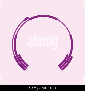 headphones icon vector isolated on pink background Stock Vector