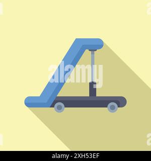 Illustration of an airport conveyor belt transporting luggage with a long shadow Stock Vector
