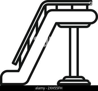 Minimalist illustration featuring an empty escalator, emphasizing the concept of upward mobility and progress Stock Vector