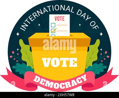 International Day of Democracy Vector Illustration on September 15 with Hands Holding Voting Papers for Resolution in a Flat Cartoon Style Background Stock Vector