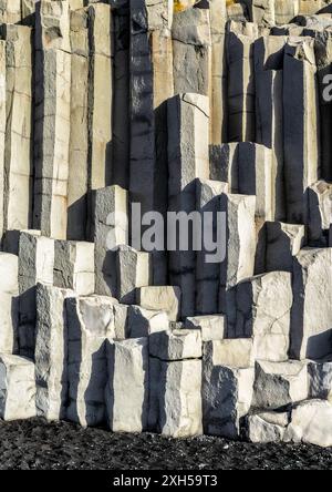 Gardar basalt columns, Iceland. A large rock formation with many small rocks and boulders. The rocks are arranged in a way that creates a sense of dep Stock Photo