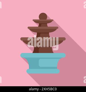 Chocolate fountain flowing on a stand icon Stock Vector
