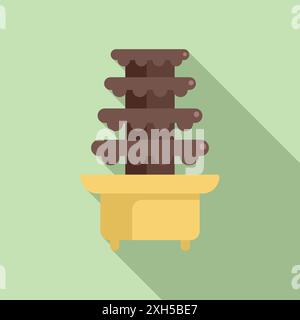 Chocolate fountain flowing on a dessert buffet at a party Stock Vector
