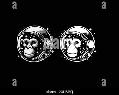Space monkey logo Stock Vector