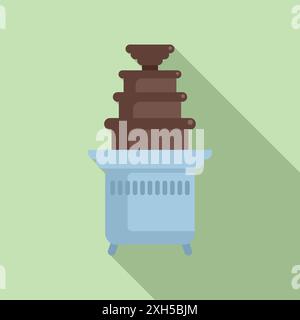 Delicious chocolate fountain flowing on a stand, showcasing a sweet treat for a luxurious dessert buffet Stock Vector