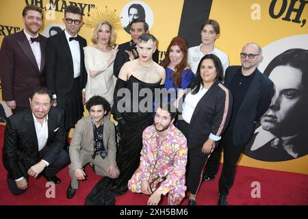 Ny. 11th July, 2024. Lucas McMahon, Kevin McCollum, Sam Pinkleton, Bianca Leigh, Tony Macht, Conrad Ricamora, Cole Escola, James Scully, Hannah Solow, Peter Smith, Carlee Briglia, Mike Lavoie at arrivals for OH, MARY! Opening Night on Broadway, Lyceum Theatre, New York, NY, July 11, 2024. Credit: Quoin Pics/Everett Collection/Alamy Live News Stock Photo