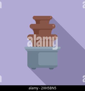 Chocolate fountain flowing on special machine, dessert for party or wedding Stock Vector