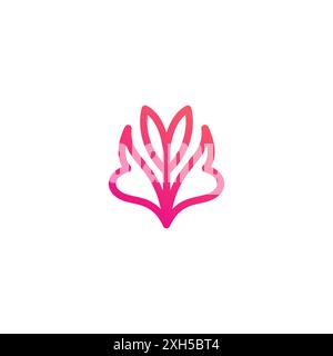 Flower Line Logo Vector. Nature Icon Design Stock Vector