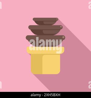 Chocolate fountain flowing on a stand, ready to dip fruit and other treats Stock Vector