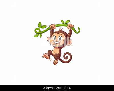 Cute Monkey logo Stock Vector
