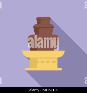 Chocolate fountain flowing on a stand, perfect for a sweet and indulgent treat Stock Vector