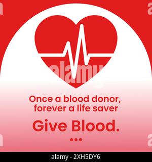 World Blood donor day is observed each year on June 14, it is a voluntary procedure that can help save the lives of others. Stock Vector