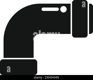 Simple icon of a plumbing pipe fitting connecting two pipes Stock Vector