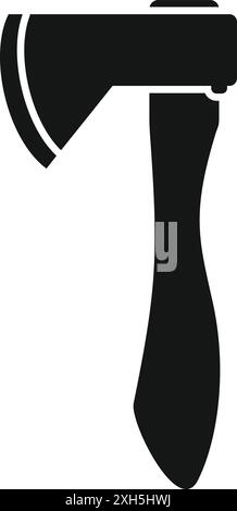 Black and white silhouette of a sharp axe with wooden handle Stock Vector