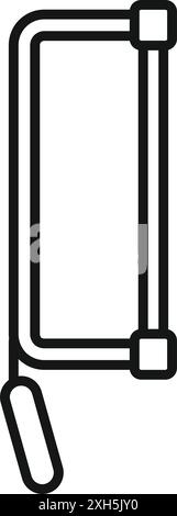 Simple line icon of a hacksaw for cutting metal bars Stock Vector