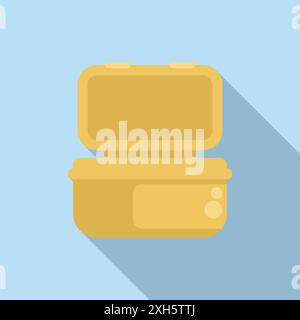 Open empty lunchbox is waiting to be filled with food for work or school Stock Vector