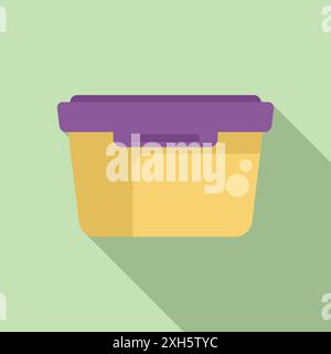 Plastic lunch box keeping food fresh for later, perfect for taking lunch to work or school Stock Vector