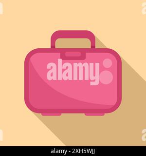Pink lunchbox is waiting to be filled with delicious food for a school lunch break Stock Vector