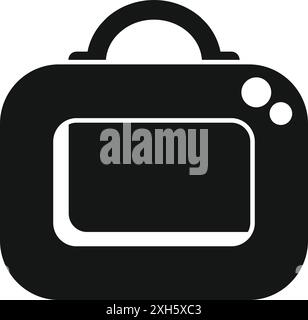 Portable microwave oven, a convenient appliance designed for heating food on the go Stock Vector