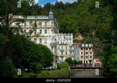 Grandhotel Pupp in the spa quarter, Karlovy Vary, Bohemia, Czech Republi Stock Photo