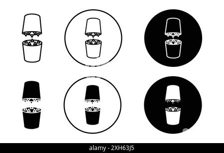 drugs grinder icon Vector symbol or sign set collection in black and white outline Stock Vector