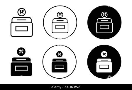 Compalint box icon Vector symbol or sign set collection in black and white outline Stock Vector