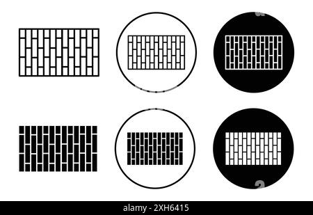 Floor icon Vector symbol or sign set collection in black and white outline Stock Vector