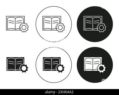 Guide icon Vector symbol or sign set collection in black and white outline Stock Vector