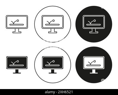 Motion Graphics icon Vector symbol or sign set collection in black and white outline Stock Vector