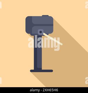 Parking machine accepting payment with long shadow on yellow background Stock Vector