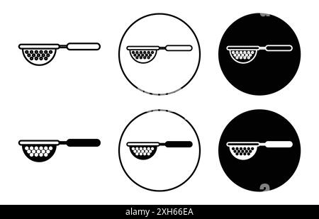 sieve icon Vector symbol or sign set collection in black and white outline Stock Vector