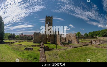 The ruins of Mount Grace Priory in the parish of East Harlsey, North Yorkshire, UK Stock Photo