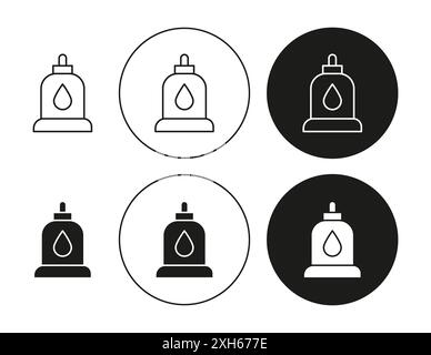 Sump Pump icon Vector symbol or sign set collection in black and white outline Stock Vector