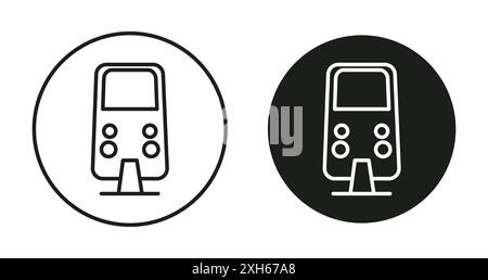 Monorail icon Vector symbol or sign set collection in black and white outline Stock Vector