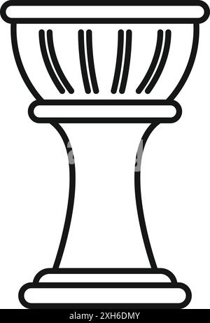 Minimalist line drawing of a djembe waiting to be played Stock Vector