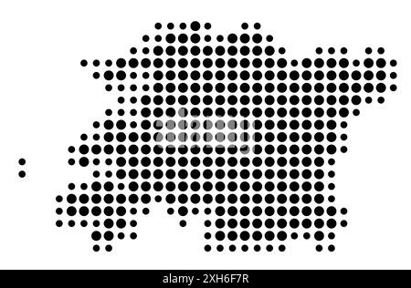 Symbol Map of the Province North Jeolla (South Korea) showing the state/province with a pattern of black circles Stock Vector