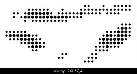 Symbol Map of the Province Nusa Tenggara Timur (Indonesia) showing the state/province with a pattern of black circles Stock Vector