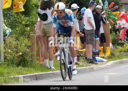 WELTEN Bram Team dsm-firmenich PostNL during the Tour de France 2024, Stage 7, Individual Time Trial, Nuits-Saint-Georges - Gevrey-Chambertin (25,3 Km) on 5 July 2024 in Gevrey-Chambertin, France - Photo Laurent Lairys / DPPI Stock Photo