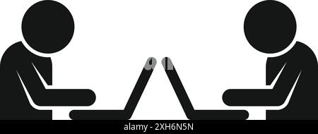 Two programmers are coding on their laptops, working on a project together Stock Vector