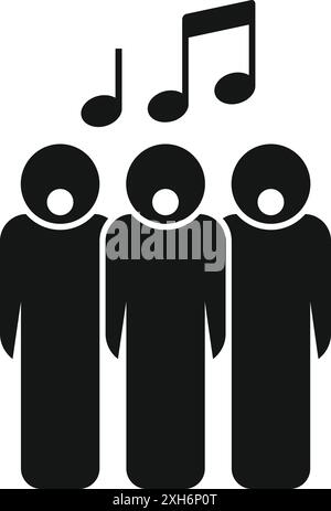 Three singers are performing a concert on stage Stock Vector