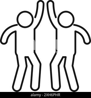 Two businessmen are giving high five after a successful deal Stock Vector