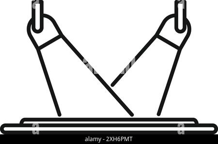 Line art icon of two spotlights shining on an empty stage in a theater Stock Vector
