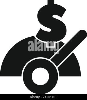 Marketing expert is analyzing the financial budget with a magnifying glass to find growth opportunities Stock Vector
