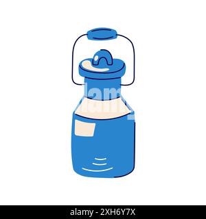 Milk can in flat style. Metal container, old vintage jar, farm bucket, dairy product. Vector illustration isolated on white background. Stock Vector
