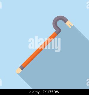 Crowbar tool forcing opening pry bar construction icon, flat style Stock Vector